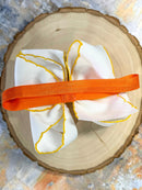 Candy Corn Embroidered Moonstitch Hair Bow | Clip or Headband