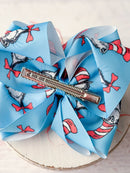 Cat In the Hat Feather Puff Hair Bow