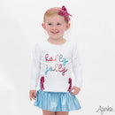 Sequin Holly Jolly Sweatshirt with Hot Pink Bows – Girls Holiday Top
