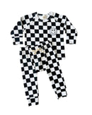 Checkered Smiley Lounge Set | Black