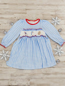 Christmas Milk & Cookies Smocked Dress