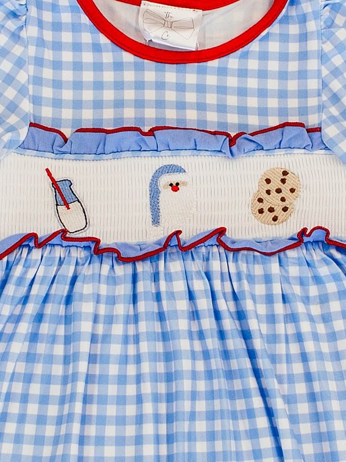 Christmas Milk & Cookies Smocked Dress