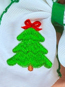 Christmas Tree Embroidered Hair Bow