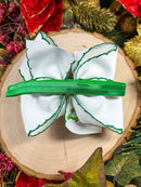 Christmas Tree Embroidered Hair Bow | Clip or Headband