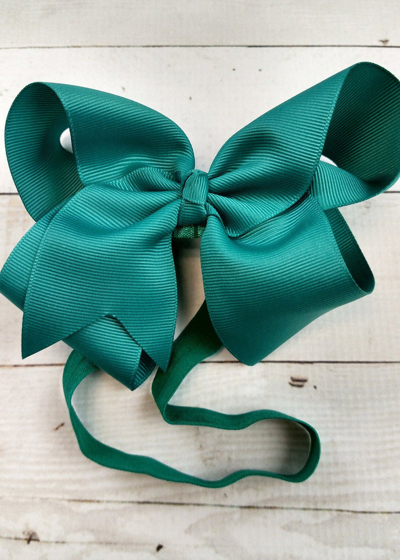 Classic Grosgrain Hair Bow - Satin Headband - 4.5"