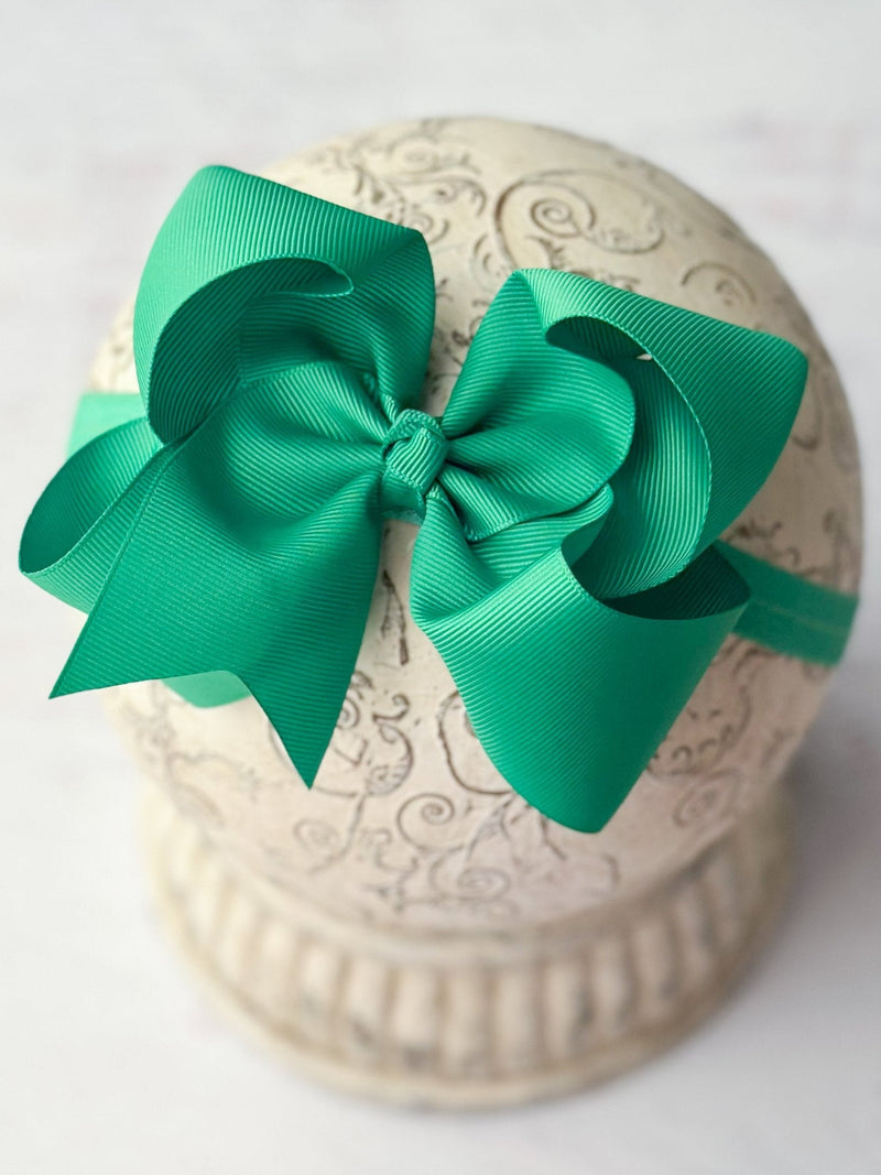 Classic Grosgrain Hair Bow - Satin Headband - 4.5"