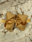 Classic Grosgrain Hair Bow - Satin Headband - 4.5"