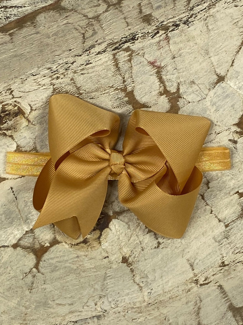 Classic Grosgrain Hair Bow - Satin Headband - 4.5"