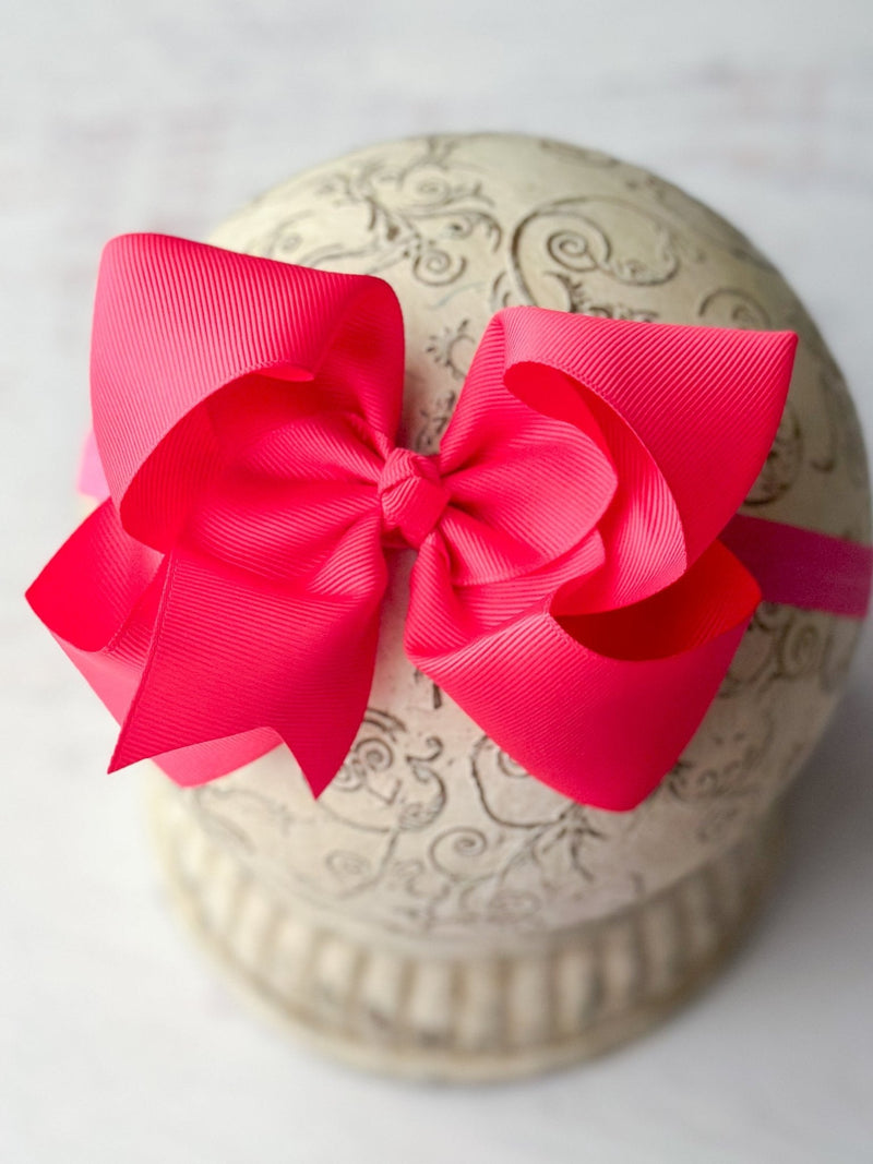 Classic Grosgrain Hair Bow - Satin Headband - 4.5"