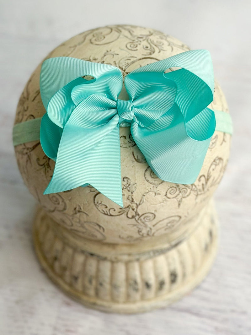 Classic Grosgrain Hair Bow - Satin Headband - 4.5"