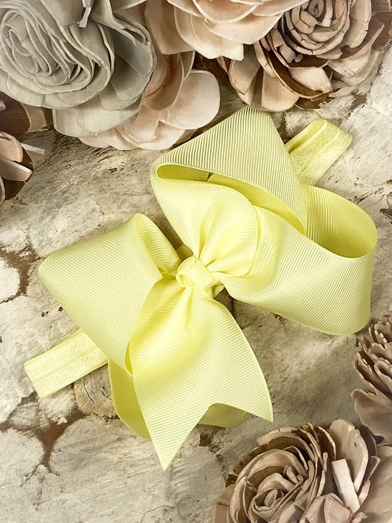 Classic Grosgrain Hair Bow - Satin Headband - 4.5"