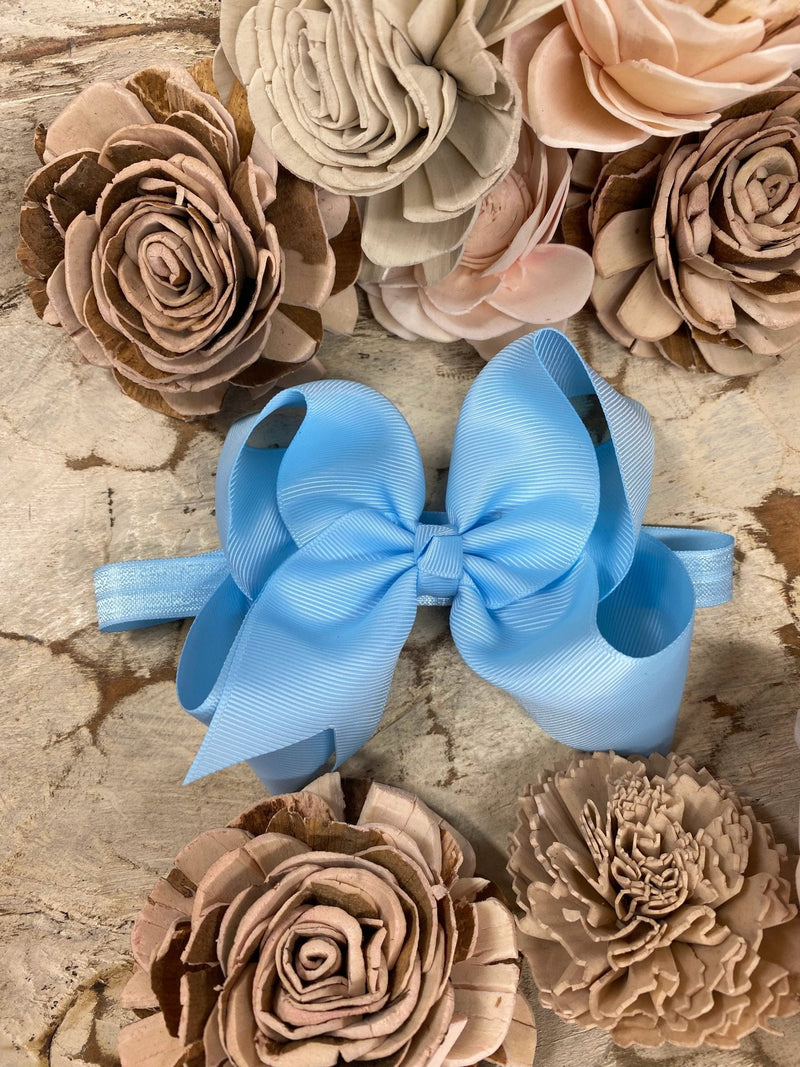 Classic Grosgrain Hair Bow - Satin Headband - 4.5"