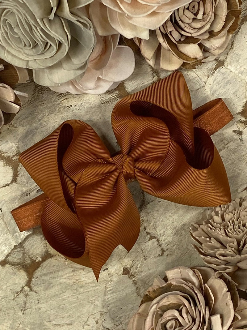 Classic Grosgrain Hair Bow - Satin Headband - 4.5"