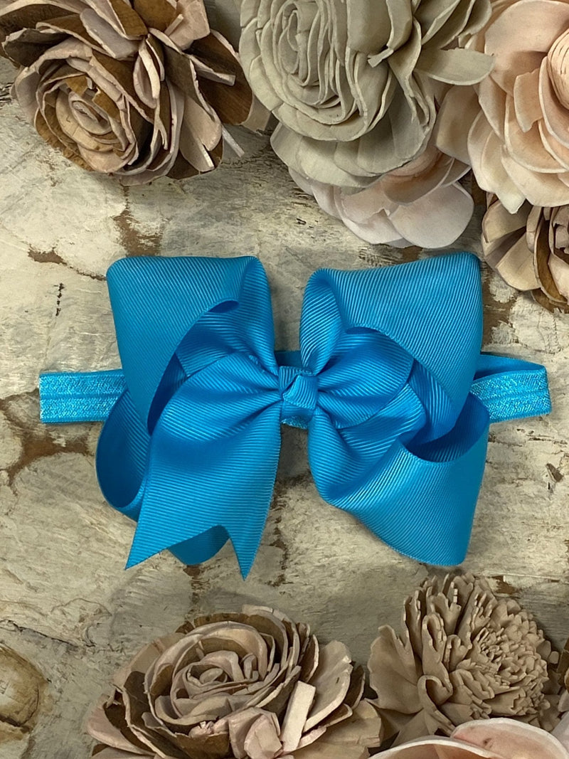 Classic Grosgrain Hair Bow - Satin Headband - 4.5"