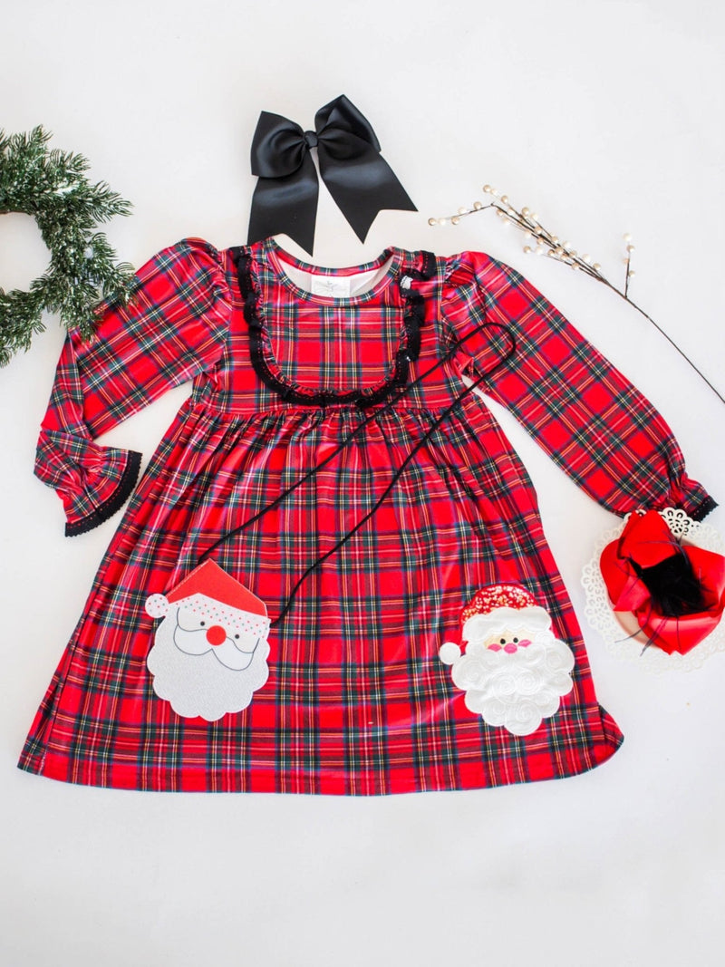 Classic Red Plaid Santa Dress