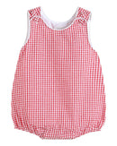 Classic Red Seersucker Bubble Romper