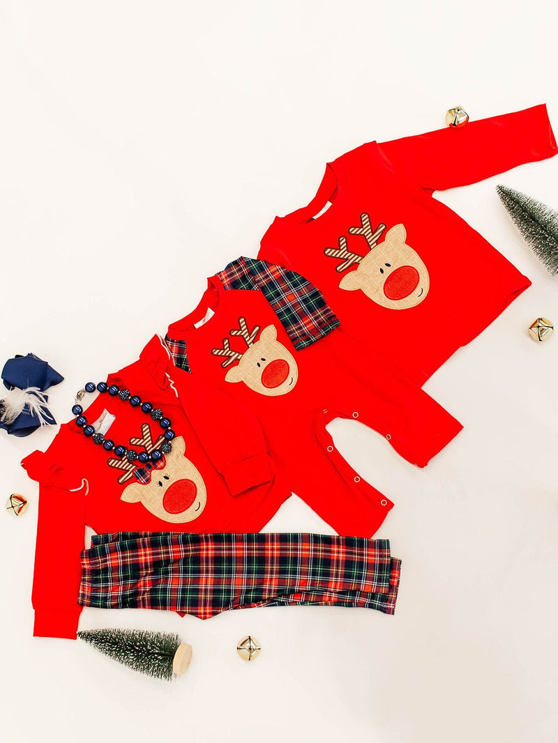 Classic Rudolf & Plaid Leggings Set