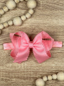 4.5" Classic Scalloped Hair Bow | Clip or Headband