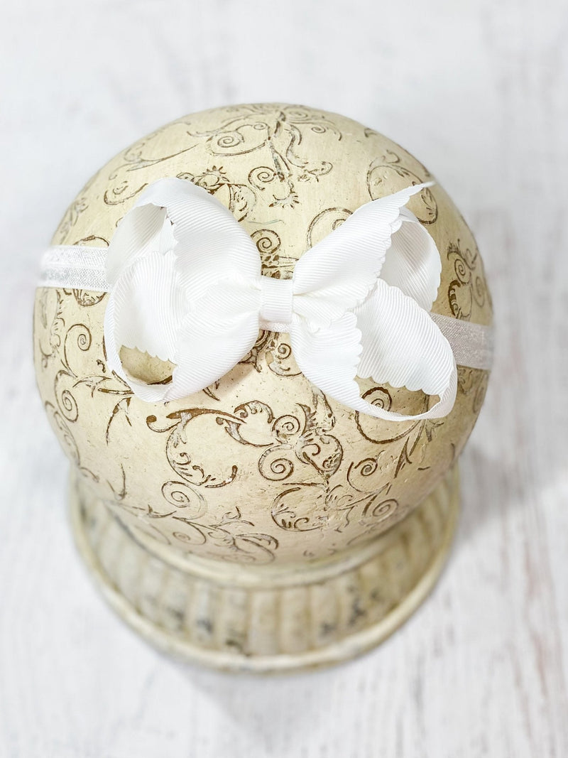 Classic Scalloped Bow - Headband - 4.5"