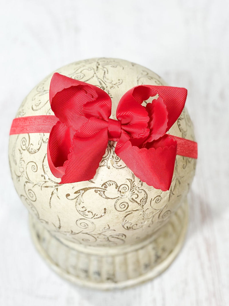 Classic Scalloped Bow - Headband - 4.5"