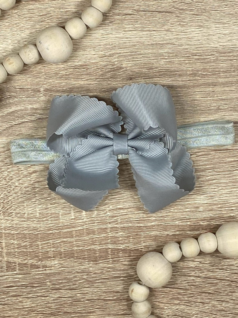 Classic Scalloped Bow - Headband - 4.5"