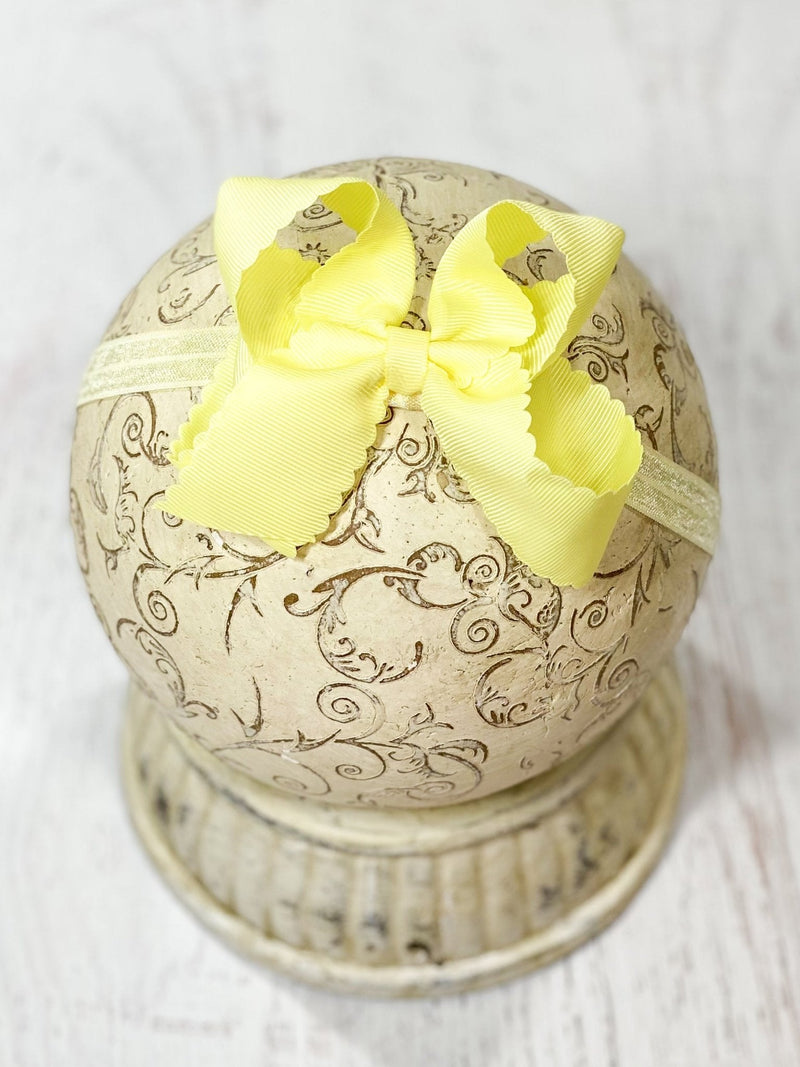 Classic Scalloped Bow - Headband - 4.5"
