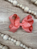 4.5" Classic Scalloped Hair Bow | Clip or Headband