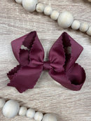 4.5" Classic Scalloped Hair Bow | Clip or Headband