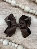 4.5" Classic Scalloped Hair Bow | Clip or Headband