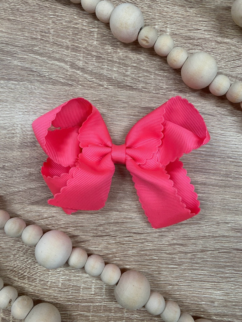 Classic Scalloped Bows - Alligator Clip - 4.5"