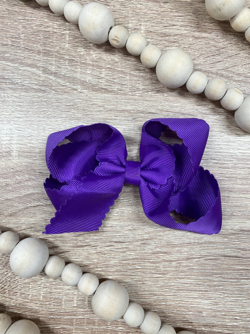 Classic Scalloped Bows - Alligator Clip - 4.5"