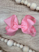4.5" Classic Scalloped Hair Bow | Clip or Headband
