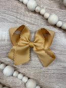 4.5" Classic Scalloped Hair Bow | Clip or Headband