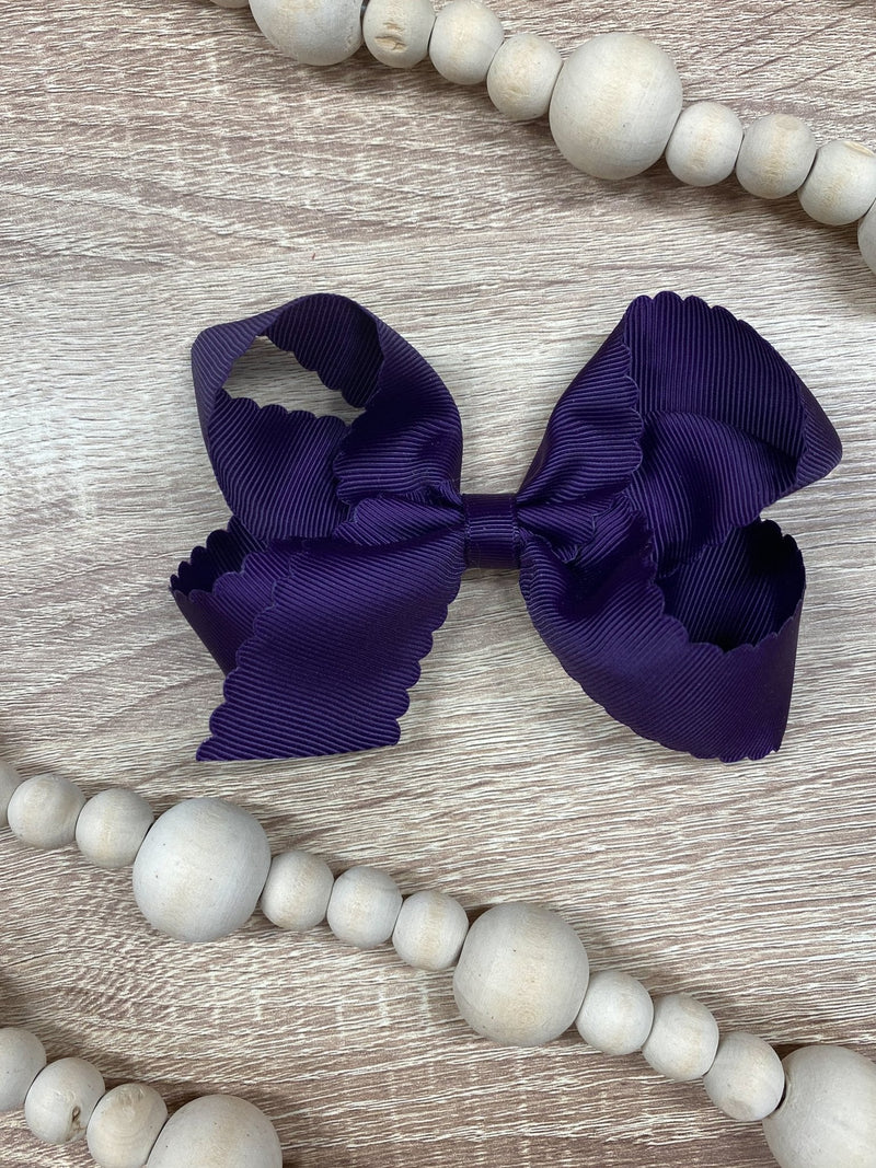 Classic Scalloped Bows - Alligator Clip - 4.5"