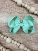 4.5" Classic Scalloped Hair Bow | Clip or Headband