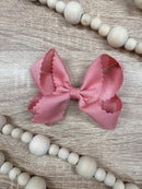 4.5" Classic Scalloped Hair Bow | Clip or Headband