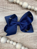 Classic Scalloped Bows - Alligator Clip - 4.5"