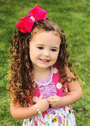 Classic Size Rhinestone Center Hair Bows - Alligator Clip - 4.5"