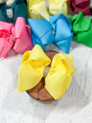 Classic Size Rhinestone Center Hair Bows - Alligator Clip - 4.5"