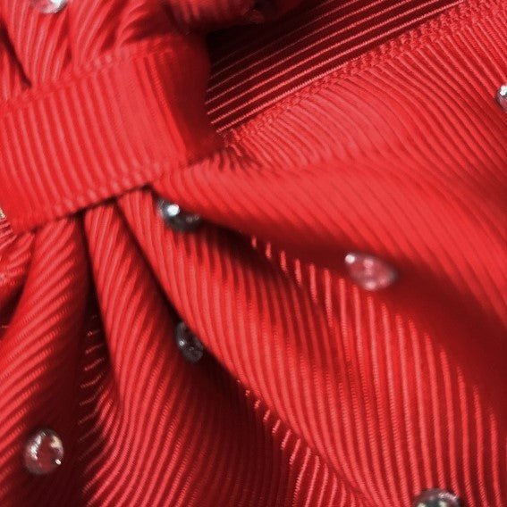 Clear Rhinestone Hair Bow - Alligator Clip - 5.5"