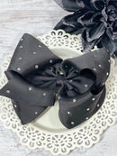 Clear Rhinestone Hair Bow - Alligator Clip - 5.5"