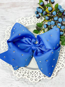 Clear Rhinestone Hair Bow - Alligator Clip - 5.5"