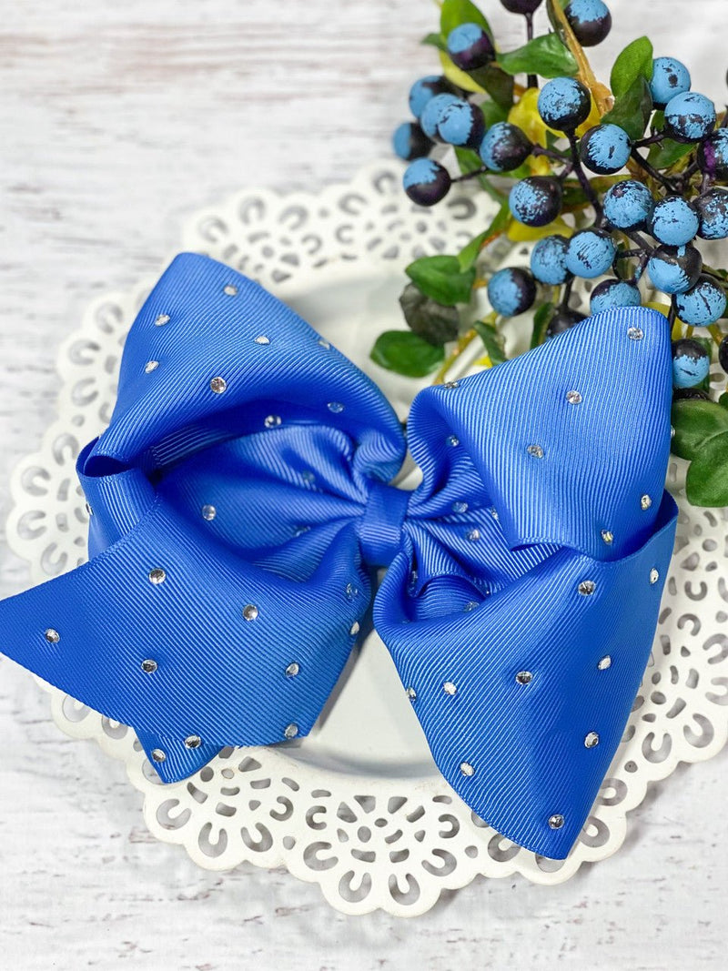 Clear Rhinestone Hair Bow - Alligator Clip - 5.5"