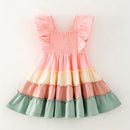 Cotton Candy Ruffle Dress | Girls Pastel Tiered Twirl Dress