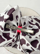 Cowprint with Pink Center Texas Size Bow