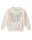 Cream Sparkly Bow Sweater