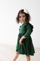 SALE Spruce 3/4 Sleeve Ruffle Twirl Dress