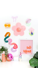 Pink and Coral Daisy Clock