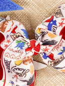 Double Layer Texas Print Hair Bow