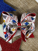 Double Layer Texas Print Hair Bow